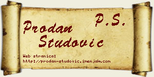Prodan Studović vizit kartica